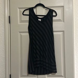 CAbi #3630 Align Tank Black Gray Striped Top Small
